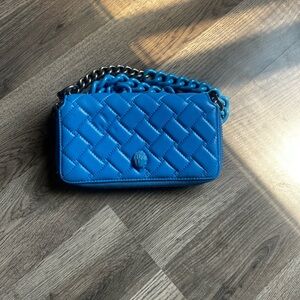 Kurt Geiger Vibrant Blue Quilted Crossbody Bag